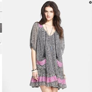 Free People Black & Pink Penny Lane Tunic dress